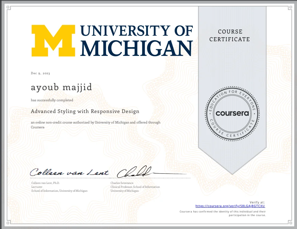 responsive design certificate
