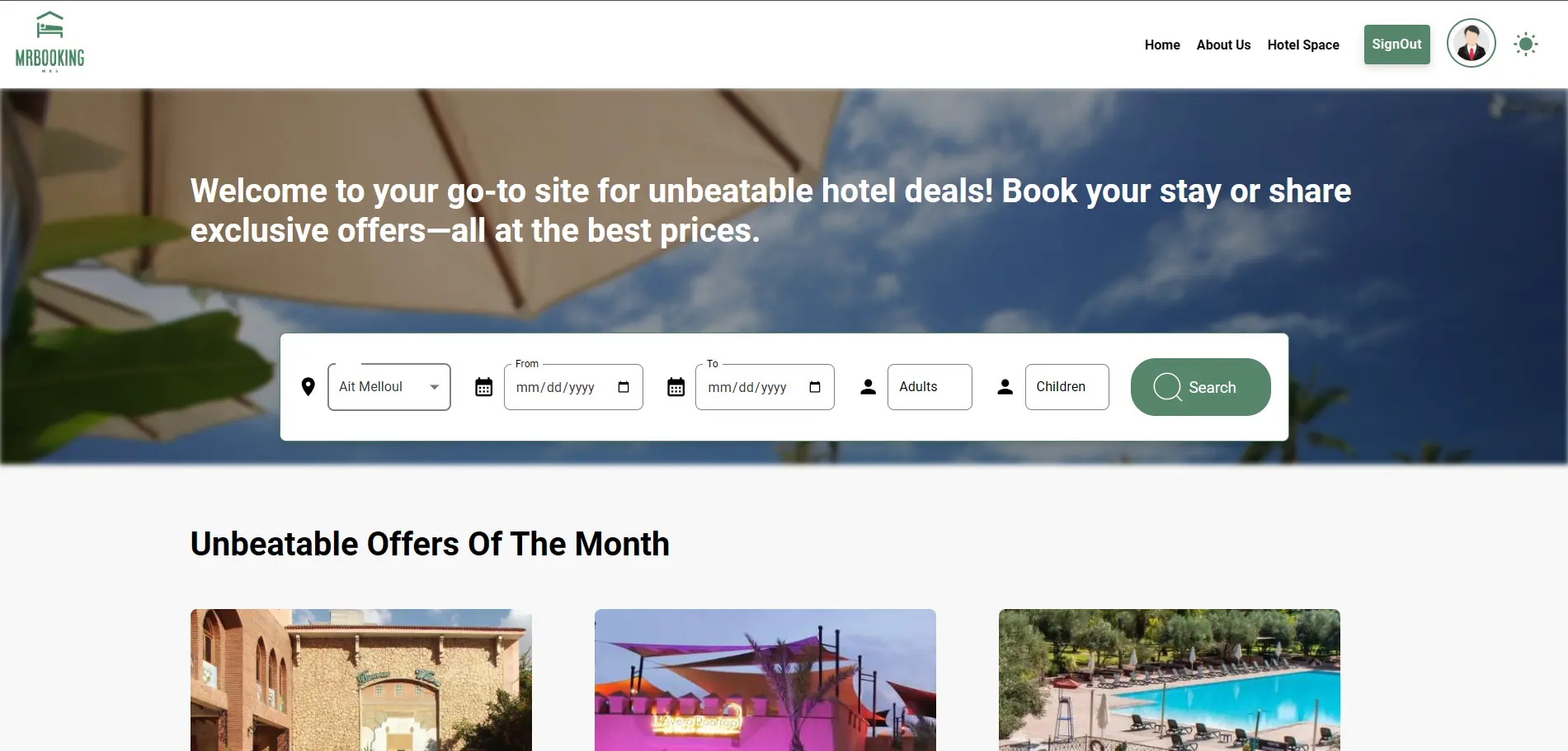 MrBooking Web App