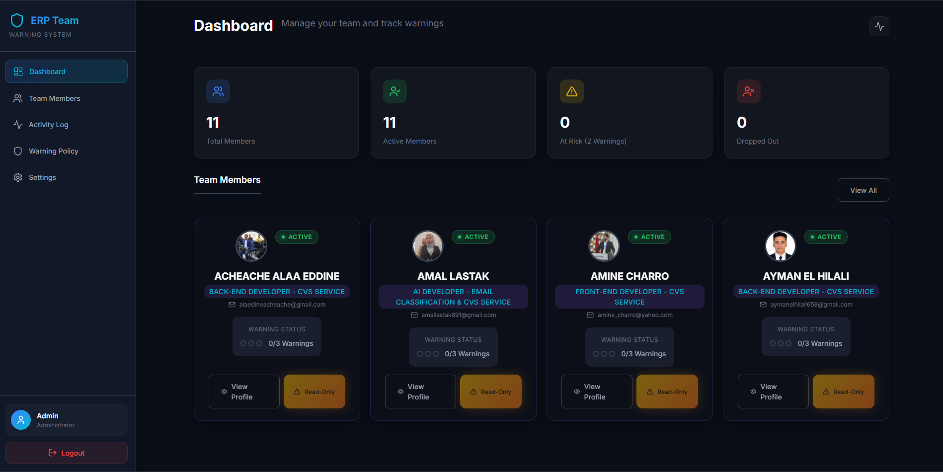 Warning Management System ERP